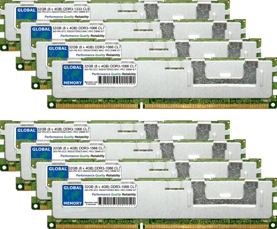 32GB (8 x 4GB) DDR3 1066MHz PC3-8500 240-PIN ECC REGISTERED DIMM (RDIMM) MEMORY RAM KIT FOR APPLE MAC PRO (2009 - MID 2010 - MID 2012) - Click Image to Close